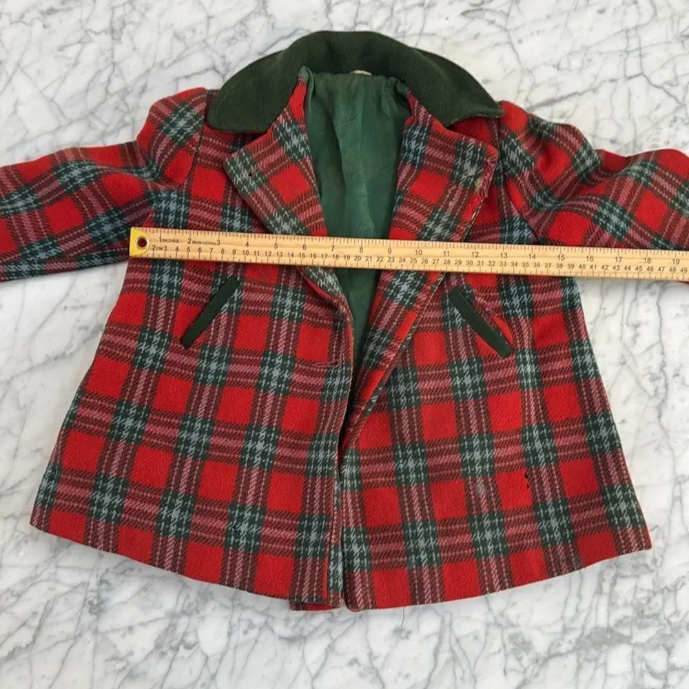 Vintage Plaid Wool Coat Peacoat Sz 4/5